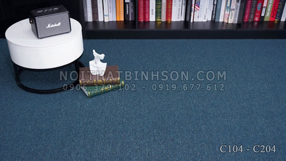 thảm cuộn rainbow C104 - C204 màu xanh dương -phối cảnh