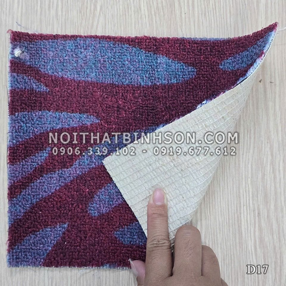 Thảm cuộn trải sàn D17 màu đỏ tía - 3