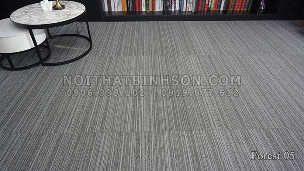 Thảm gạch Forest 05 màu xám lông chuột - phối cảnh