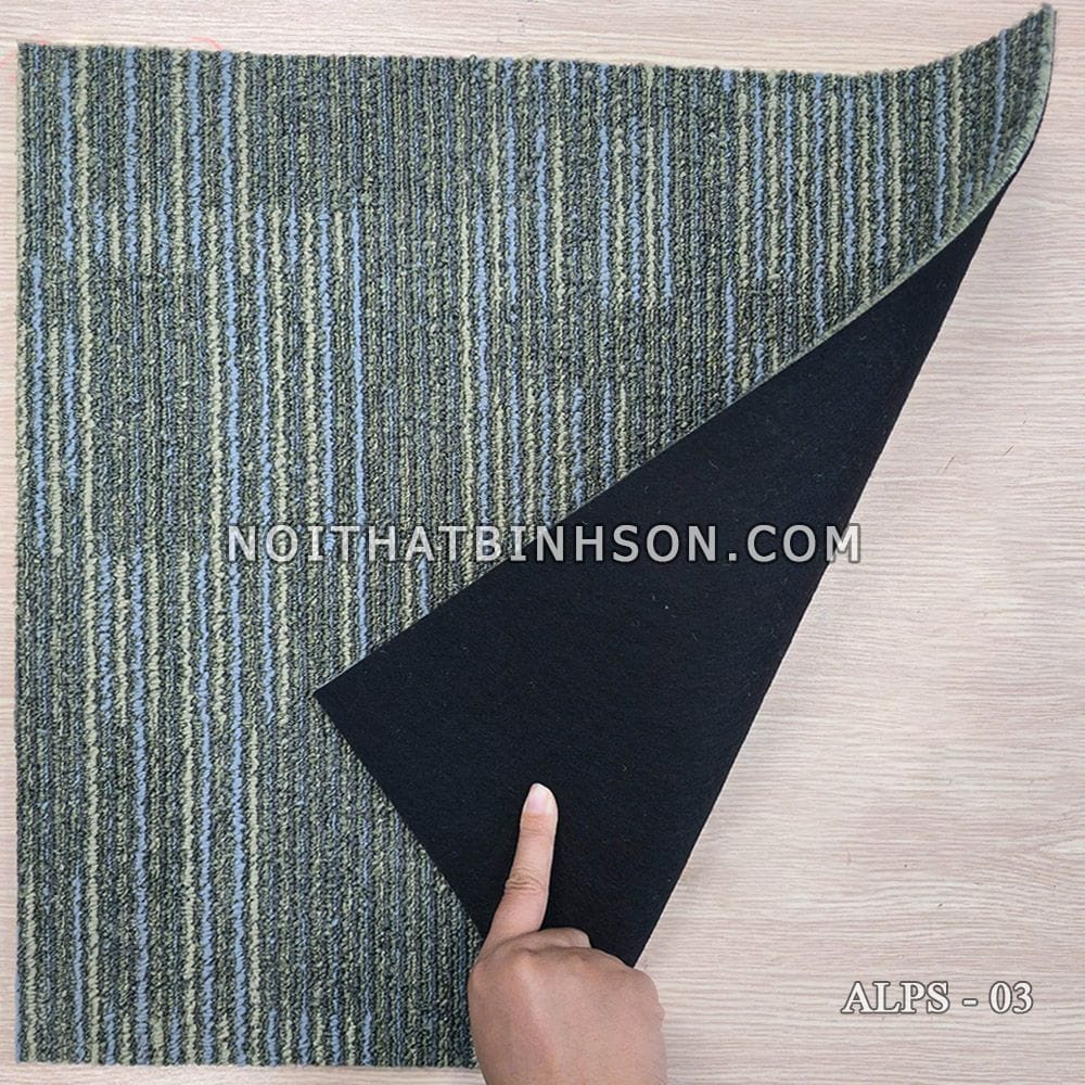 Thảm trải sàn ALPS 01 màu xanh lam sọc kẻ xanh lá, xanh dương - 2