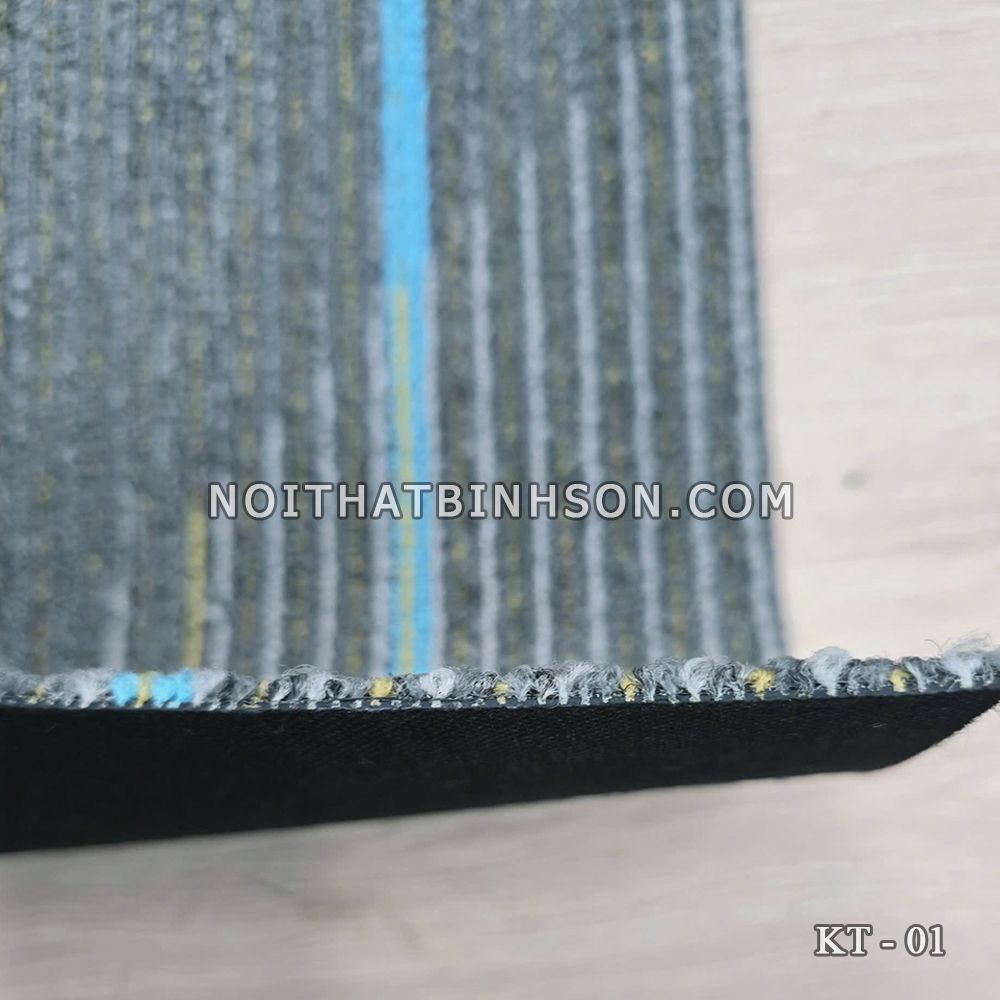 Thảm trải sàn KT01 màu xá, sọc kẻ xanh biển - 04