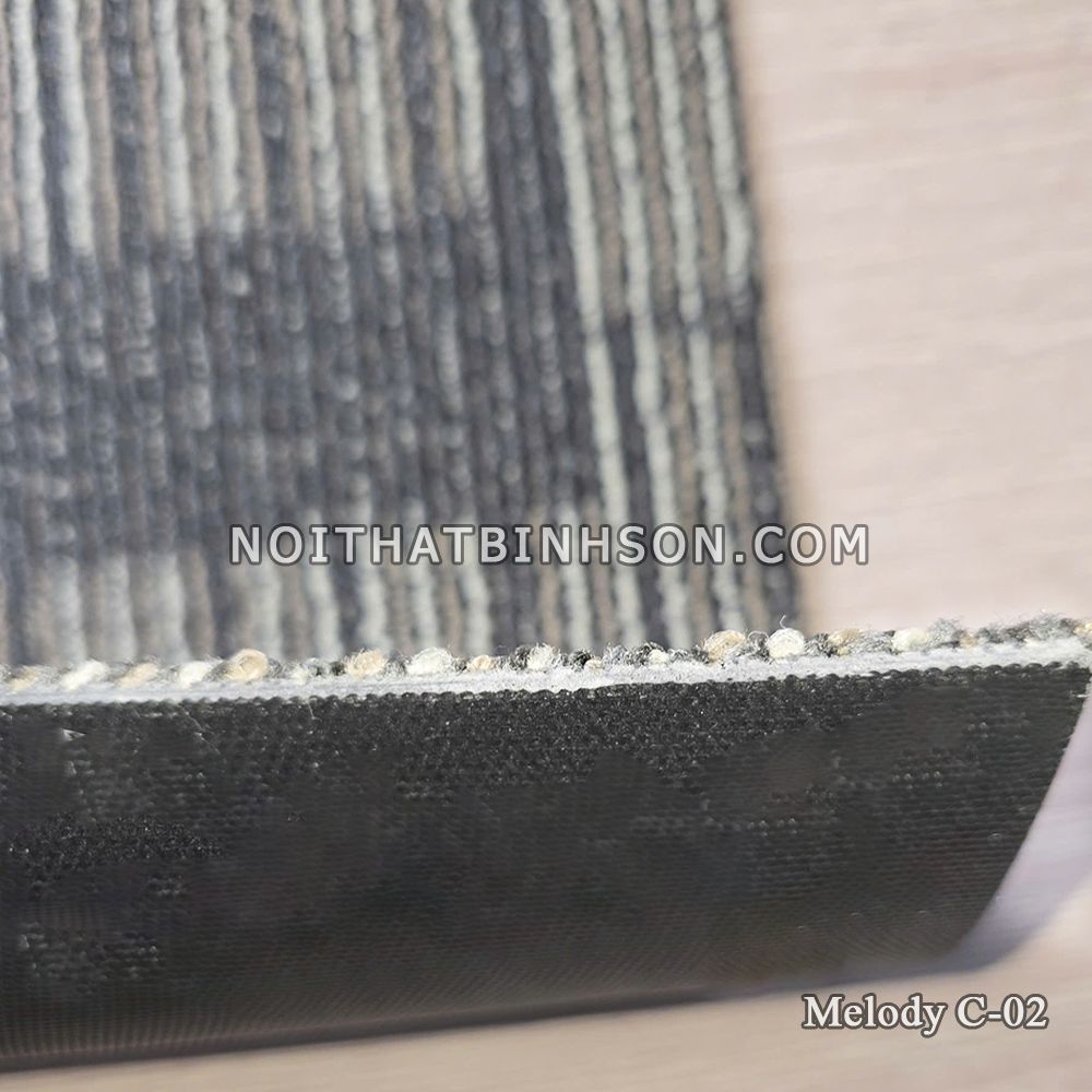 Thảm trải sàn Melody C-02 màu xanh lam sọc kẻ nâu - 4