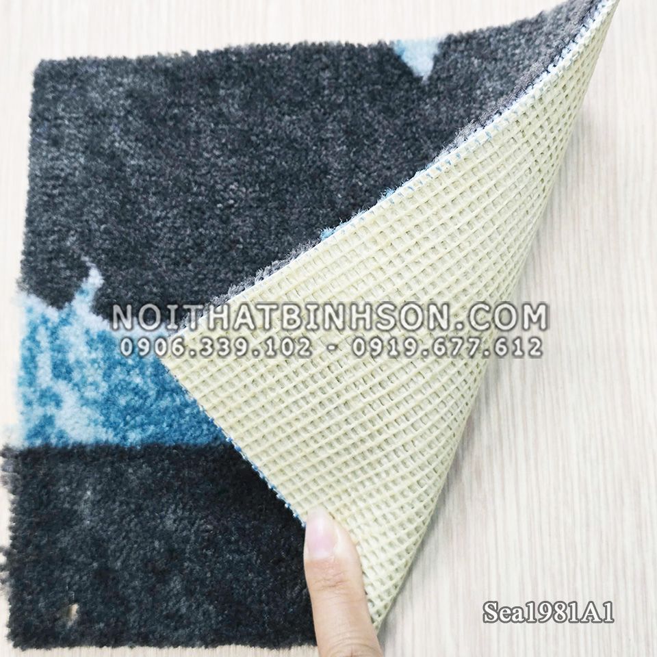 Thảm trải sàn Sea1981A1 màu xám loang xanh dương trắng - 3
