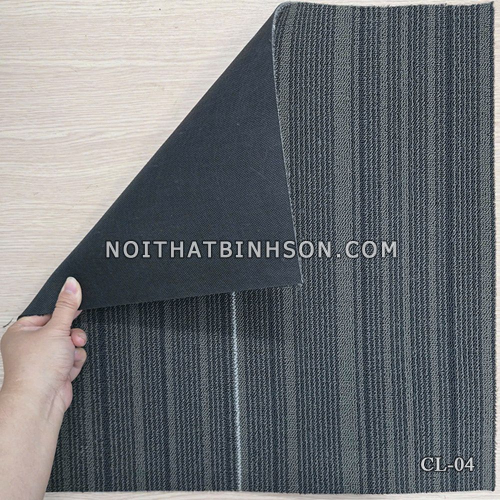 Thảm trải sàn CL-04 màu đen sọc xanh lam - 3
