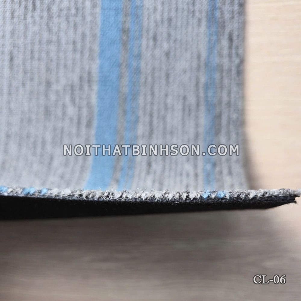 Thảm trải sàn CL-06 màu xám sọc kẻ xanh dương - 4