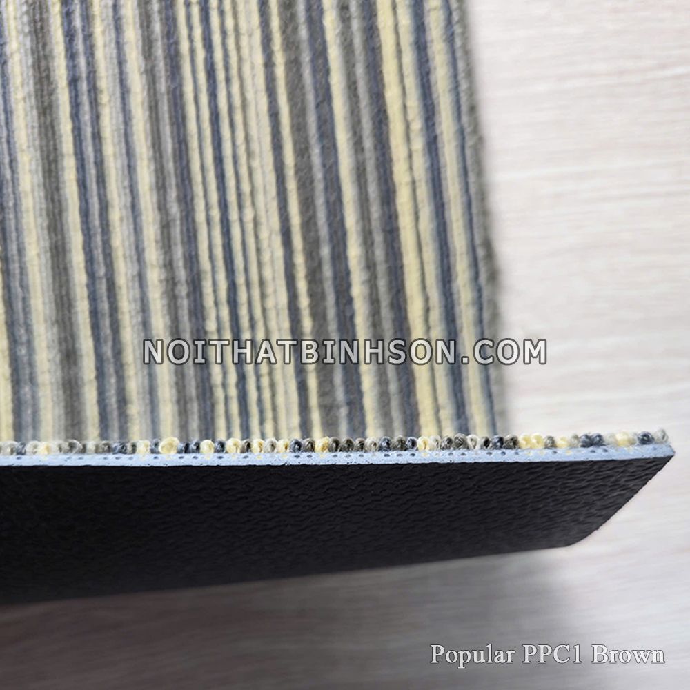 Thảm trải sàn Popular PPC1 màu nâu đậm sọc kẻ be- 4