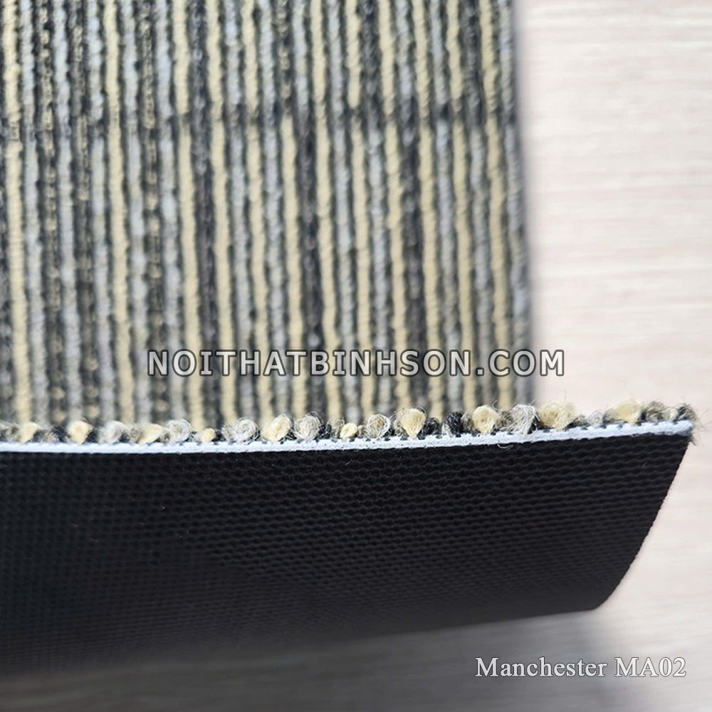 Thảm trải sàn manchester MA02 màu vàng sọc kẻ trắng -4